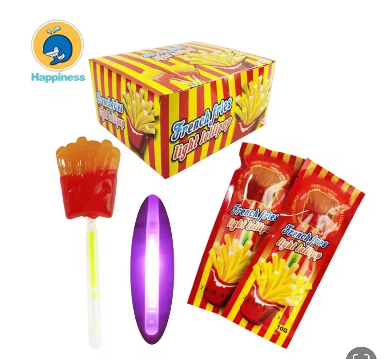 French Fries Light Up Lollipops - South America Pack of 30