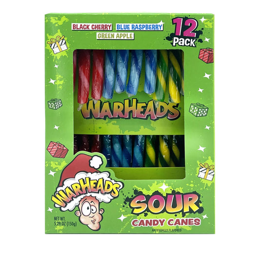 Warheads Sour Christmas Candy Canes 12 Variety Pack