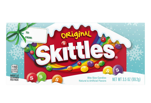 SKITTLES Original Christmas Chewy Candy, Holiday Theater Box, 3.5 oz