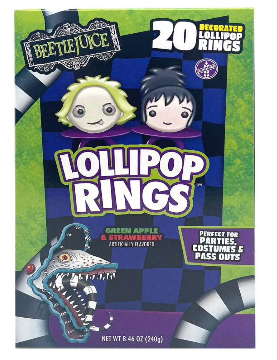 Beetlejuice Lollipop Rings Box - 8.46oz/20ct