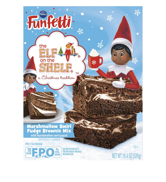 Pillsbury Funfetti The Elf on the Shelf Marshmallow Swirl Fudge Brownie Mix, 18.4 Oz Box