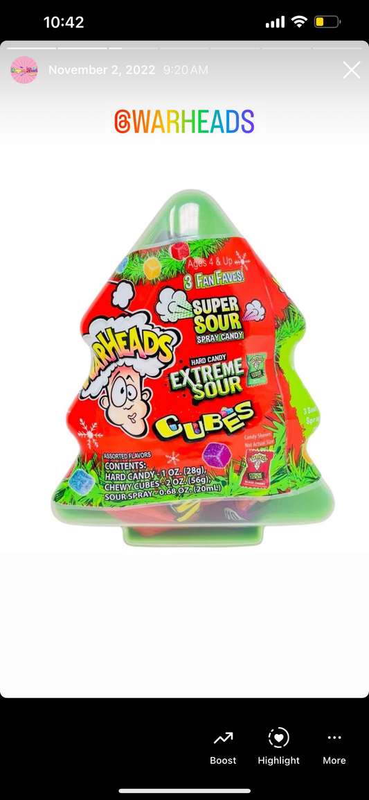 Warheads Christmas Tree Box